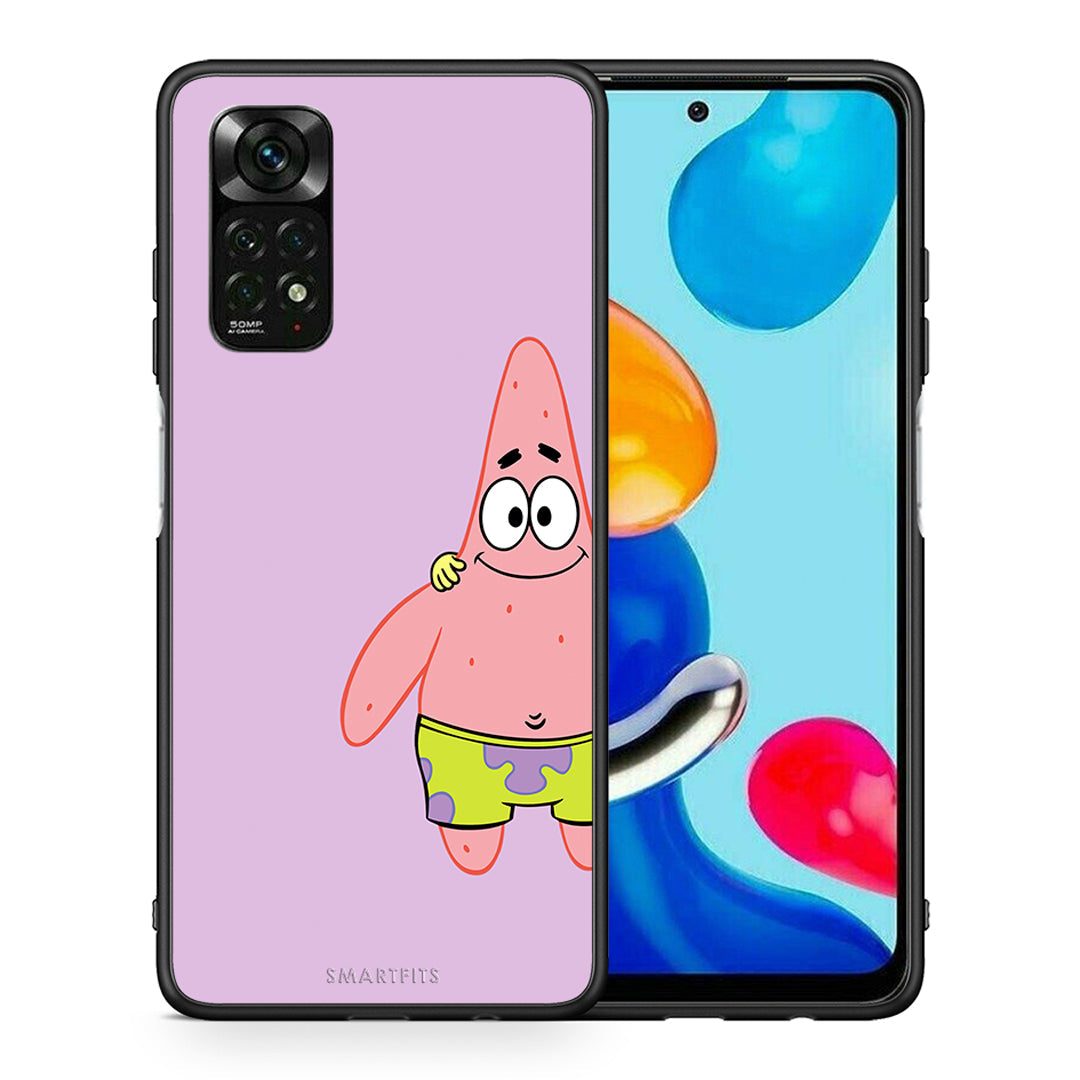 Θήκη Xiaomi Redmi Note 12 Pro 4G Friends Patrick από τη Smartfits με σχέδιο στο πίσω μέρος και μαύρο περίβλημα | Xiaomi Redmi Note 12 Pro 4G Friends Patrick case with colorful back and black bezels