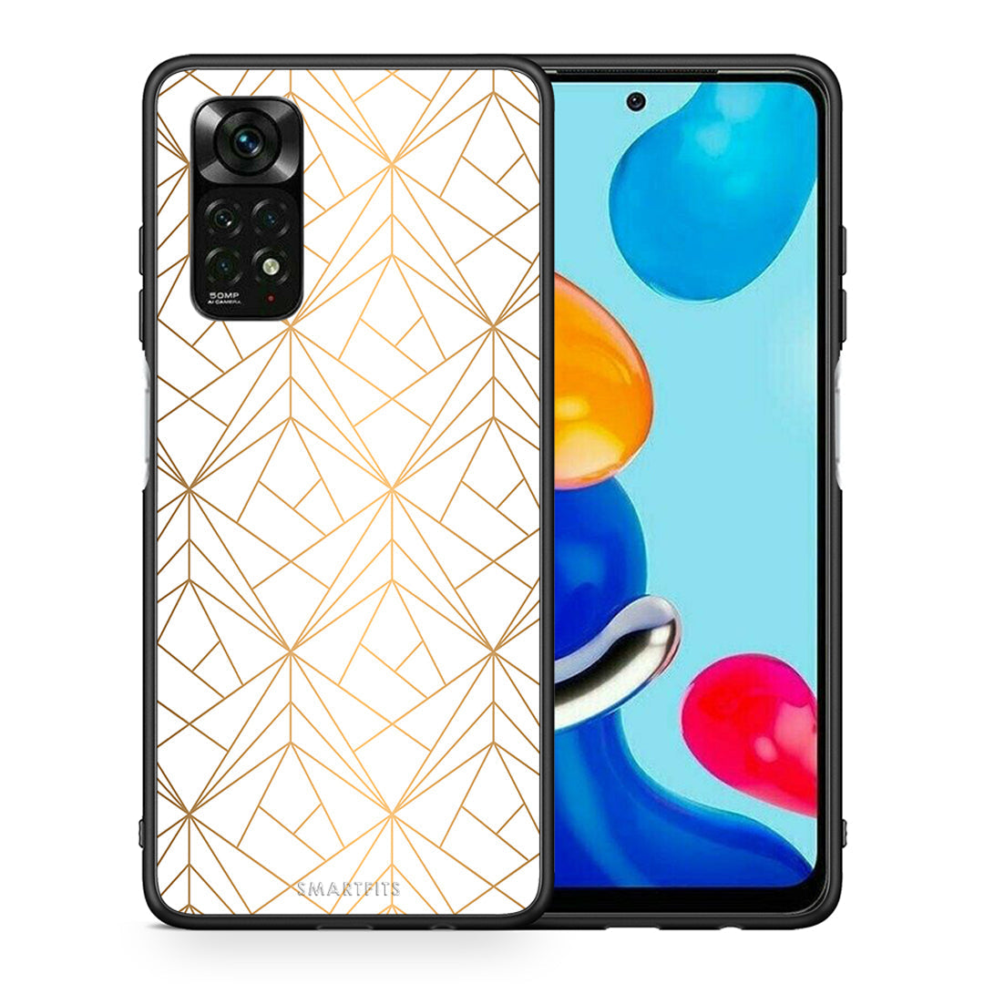 Θήκη Xiaomi Redmi Note 12 Pro 4G Luxury White Geometric από τη Smartfits με σχέδιο στο πίσω μέρος και μαύρο περίβλημα | Xiaomi Redmi Note 12 Pro 4G Luxury White Geometric case with colorful back and black bezels