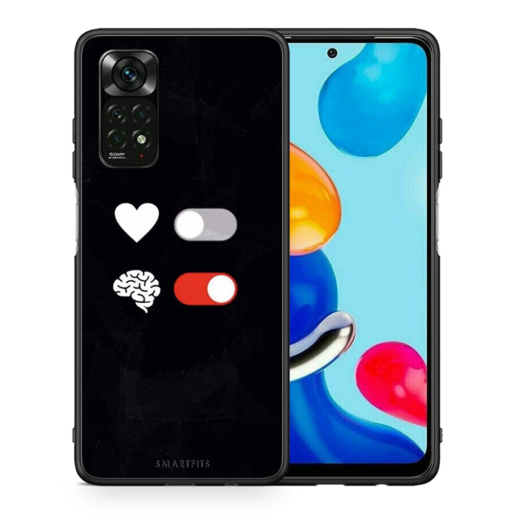 Θήκη Αγίου Βαλεντίνου Xiaomi Redmi Note 12 Pro 4G Heart Vs Brain από τη Smartfits με σχέδιο στο πίσω μέρος και μαύρο περίβλημα | Xiaomi Redmi Note 12 Pro 4G Heart Vs Brain case with colorful back and black bezels