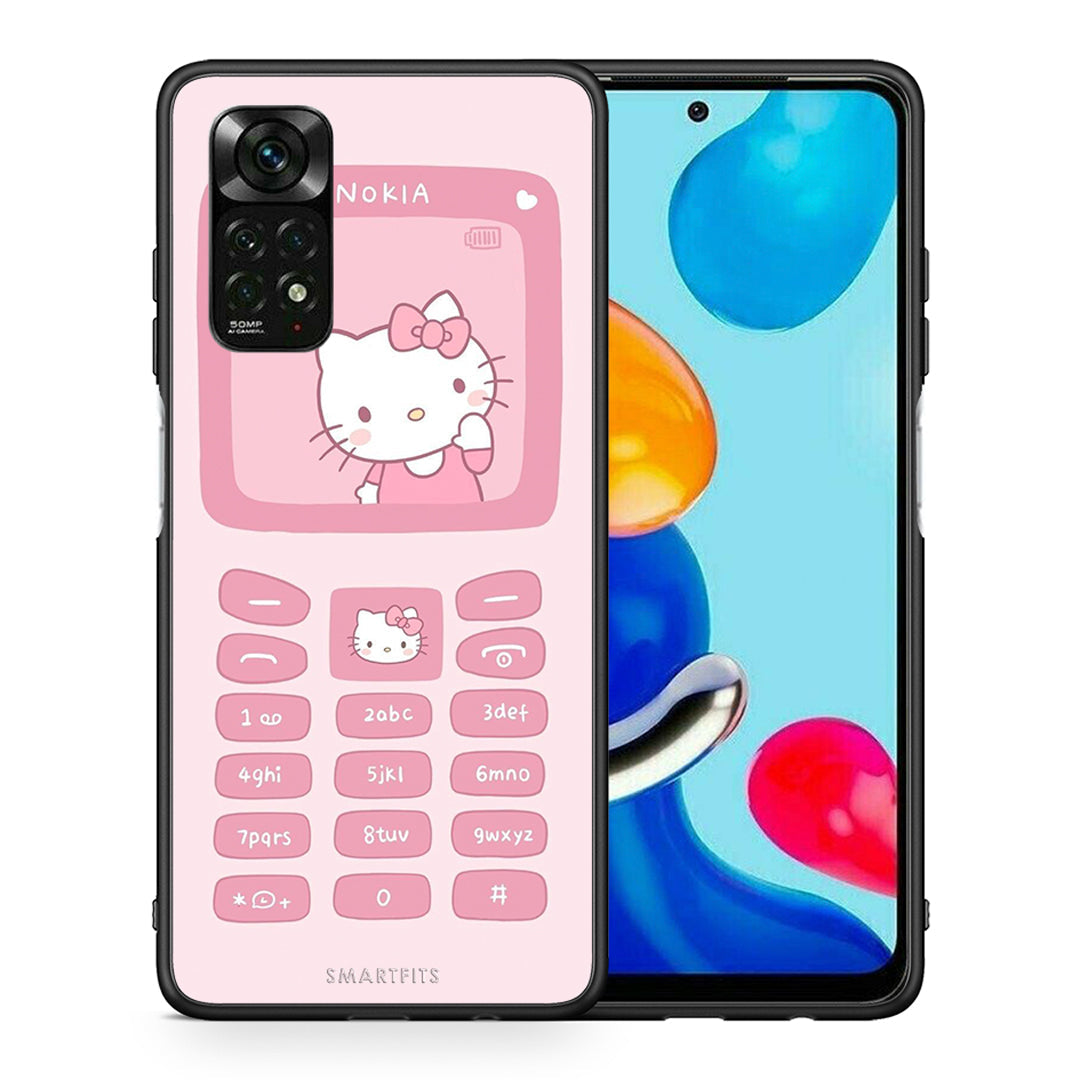 Θήκη Αγίου Βαλεντίνου Xiaomi Redmi Note 11 Pro 5G Hello Kitten από τη Smartfits με σχέδιο στο πίσω μέρος και μαύρο περίβλημα | Xiaomi Redmi Note 11 Pro 5G Hello Kitten case with colorful back and black bezels