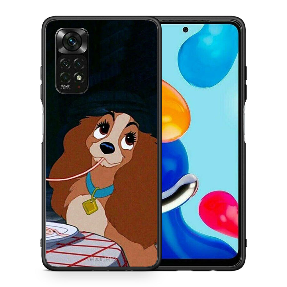 Θήκη Αγίου Βαλεντίνου Xiaomi Redmi Note 11 Pro 5G Lady And Tramp 2 από τη Smartfits με σχέδιο στο πίσω μέρος και μαύρο περίβλημα | Xiaomi Redmi Note 11 Pro 5G Lady And Tramp 2 case with colorful back and black bezels