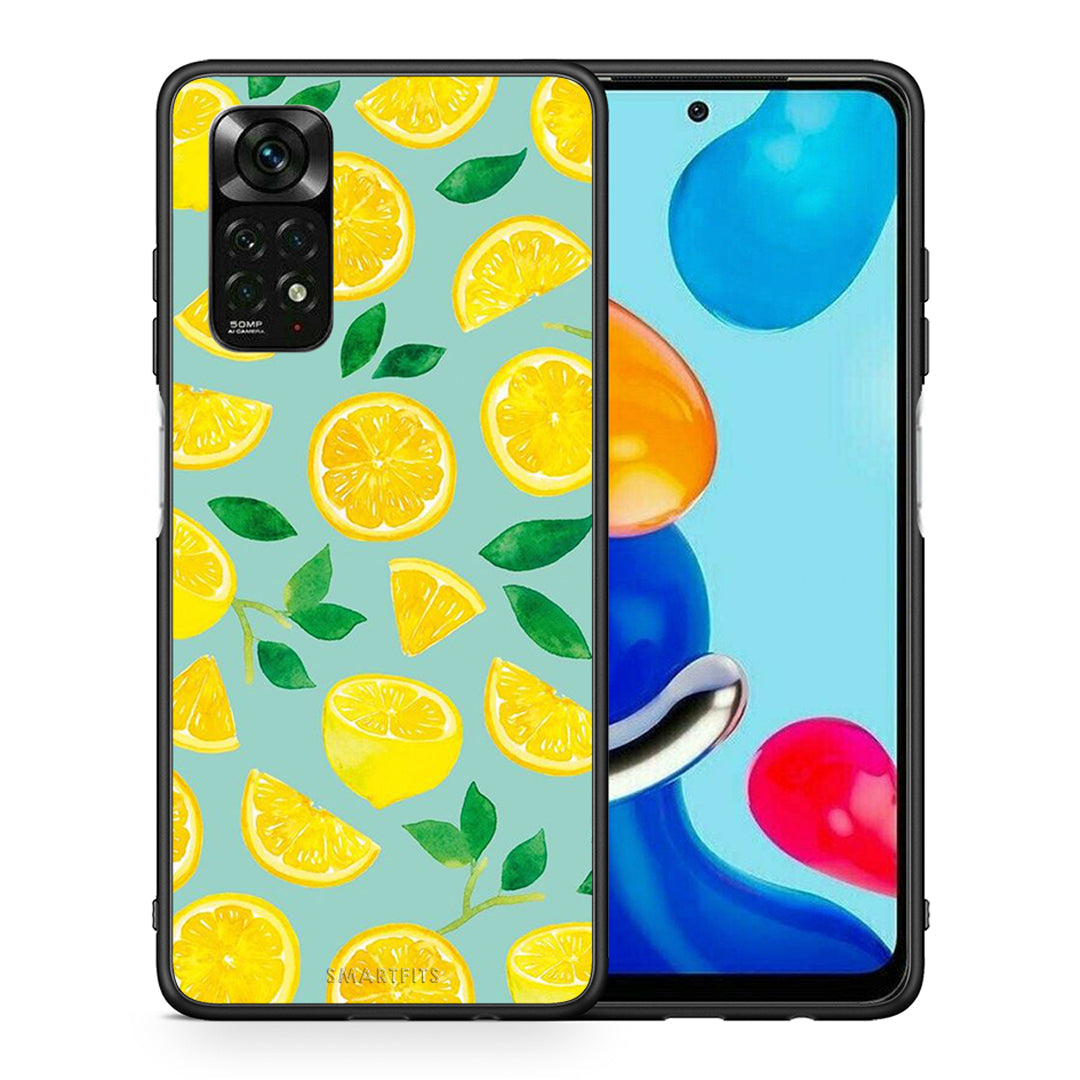 Θήκη Xiaomi Redmi Note 11 Pro 5G Lemons από τη Smartfits με σχέδιο στο πίσω μέρος και μαύρο περίβλημα | Xiaomi Redmi Note 11 Pro 5G Lemons case with colorful back and black bezels