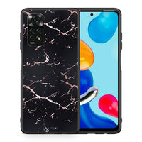 Thumbnail for Θήκη Xiaomi Redmi Note 11 Pro 5G Black Rosegold Marble από τη Smartfits με σχέδιο στο πίσω μέρος και μαύρο περίβλημα | Xiaomi Redmi Note 11 Pro 5G Black Rosegold Marble case with colorful back and black bezels