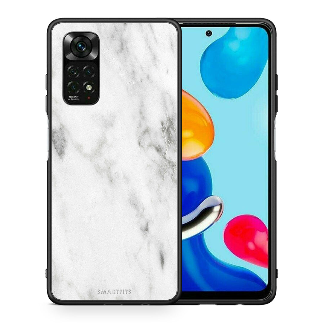 Θήκη Xiaomi Redmi Note 12 Pro 4G White Marble από τη Smartfits με σχέδιο στο πίσω μέρος και μαύρο περίβλημα | Xiaomi Redmi Note 12 Pro 4G White Marble case with colorful back and black bezels