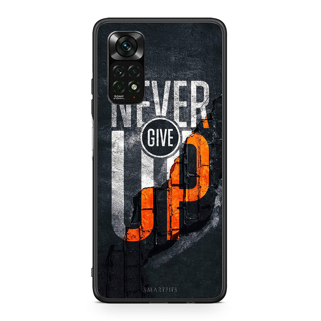 Xiaomi Redmi Note 11 Pro 5G Never Give Up Θήκη Αγίου Βαλεντίνου από τη Smartfits με σχέδιο στο πίσω μέρος και μαύρο περίβλημα | Smartphone case with colorful back and black bezels by Smartfits