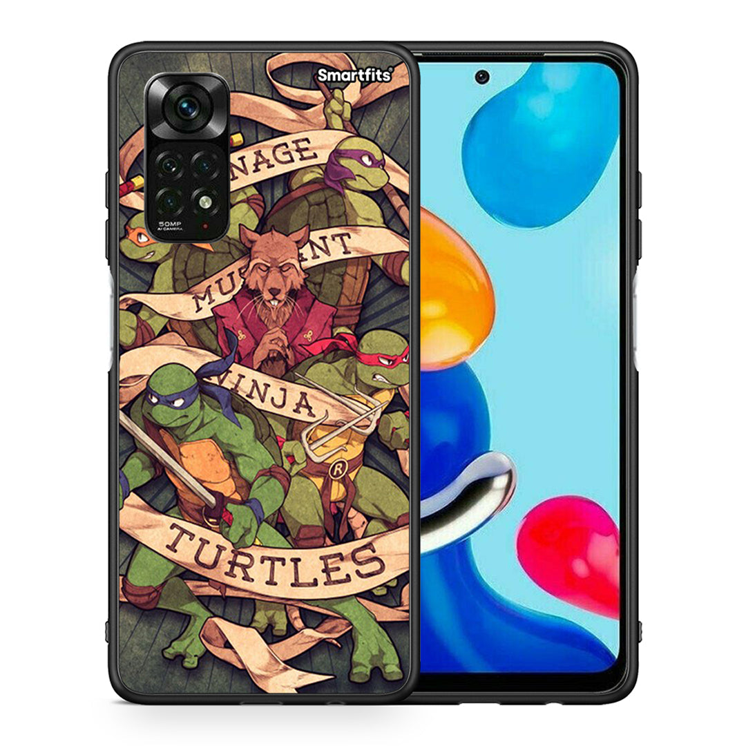 Θήκη Xiaomi Redmi Note 12 Pro 4G Ninja Turtles από τη Smartfits με σχέδιο στο πίσω μέρος και μαύρο περίβλημα | Xiaomi Redmi Note 12 Pro 4G Ninja Turtles case with colorful back and black bezels