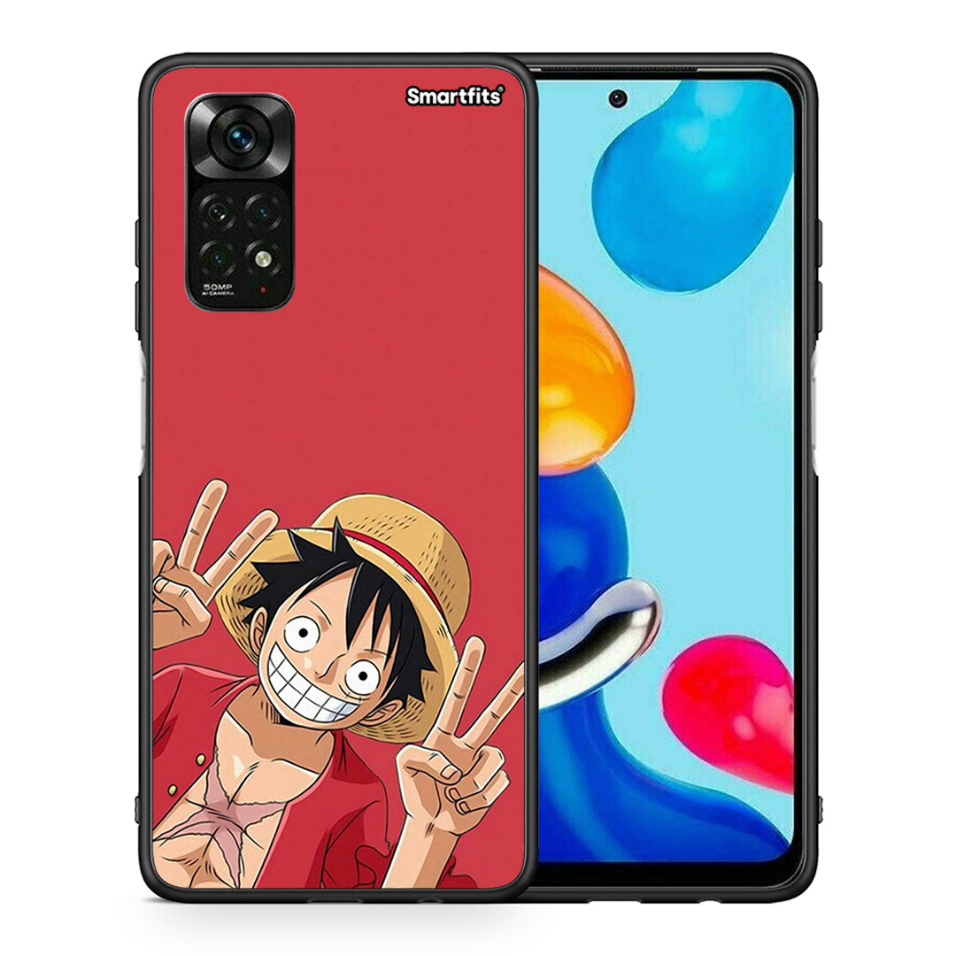 Θήκη Xiaomi Redmi Note 11 Pro 5G Pirate Luffy από τη Smartfits με σχέδιο στο πίσω μέρος και μαύρο περίβλημα | Xiaomi Redmi Note 11 Pro 5G Pirate Luffy case with colorful back and black bezels