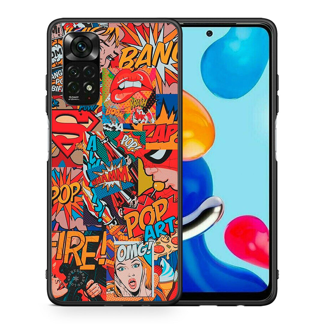 Θήκη Xiaomi Redmi Note 11 Pro 5G PopArt OMG από τη Smartfits με σχέδιο στο πίσω μέρος και μαύρο περίβλημα | Xiaomi Redmi Note 11 Pro 5G PopArt OMG case with colorful back and black bezels