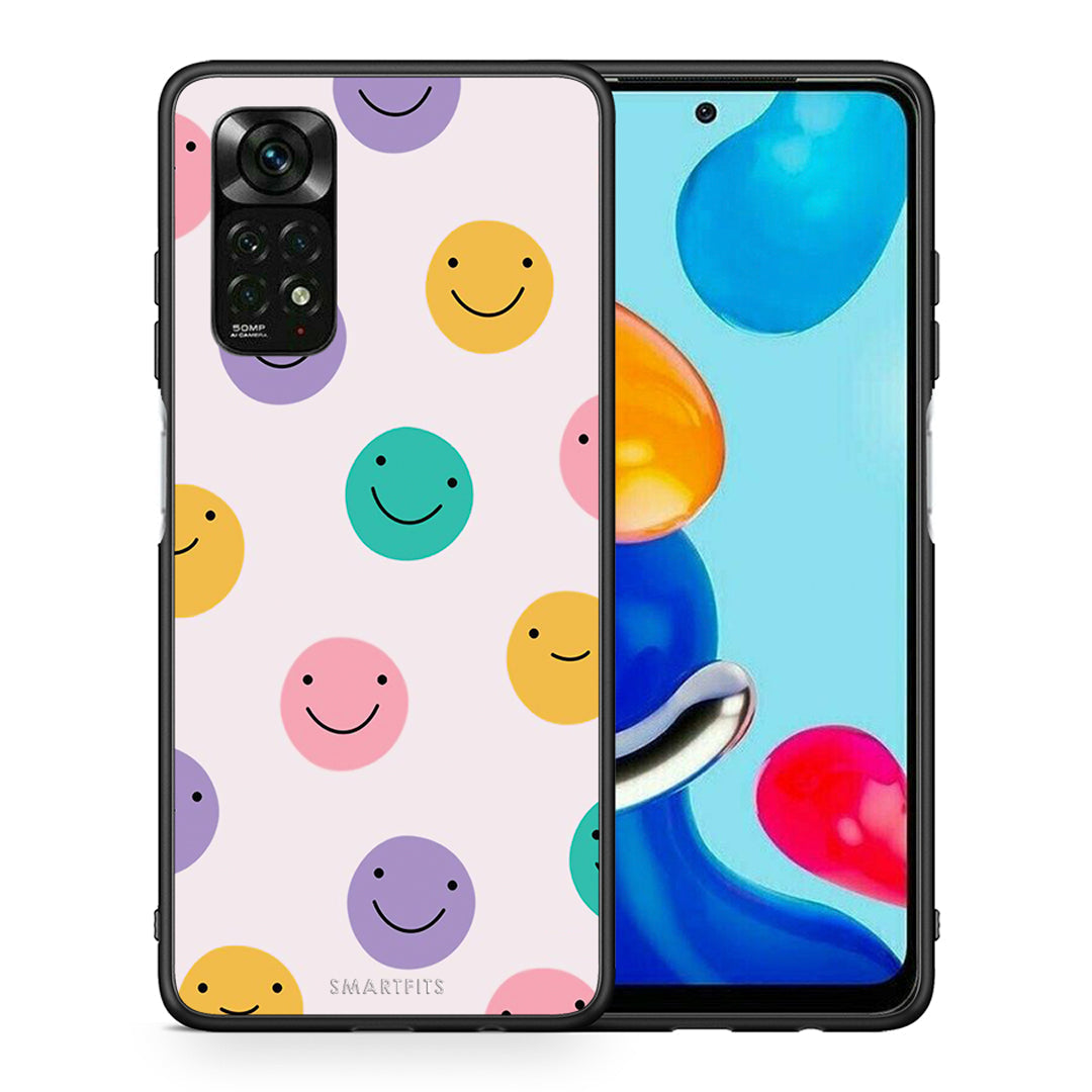 Θήκη Xiaomi Redmi Note 12 Pro 4G Smiley Faces από τη Smartfits με σχέδιο στο πίσω μέρος και μαύρο περίβλημα | Xiaomi Redmi Note 12 Pro 4G Smiley Faces case with colorful back and black bezels