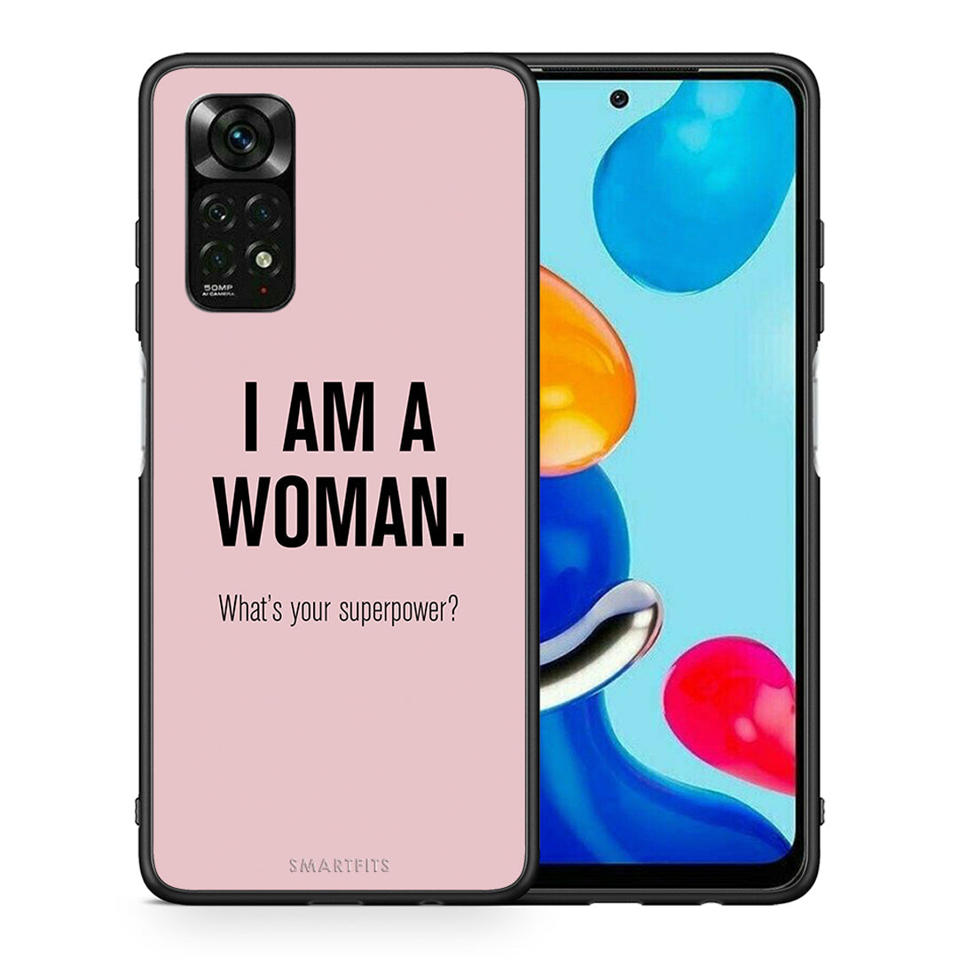 Θήκη Xiaomi Redmi Note 11 Pro 5G Superpower Woman από τη Smartfits με σχέδιο στο πίσω μέρος και μαύρο περίβλημα | Xiaomi Redmi Note 11 Pro 5G Superpower Woman case with colorful back and black bezels