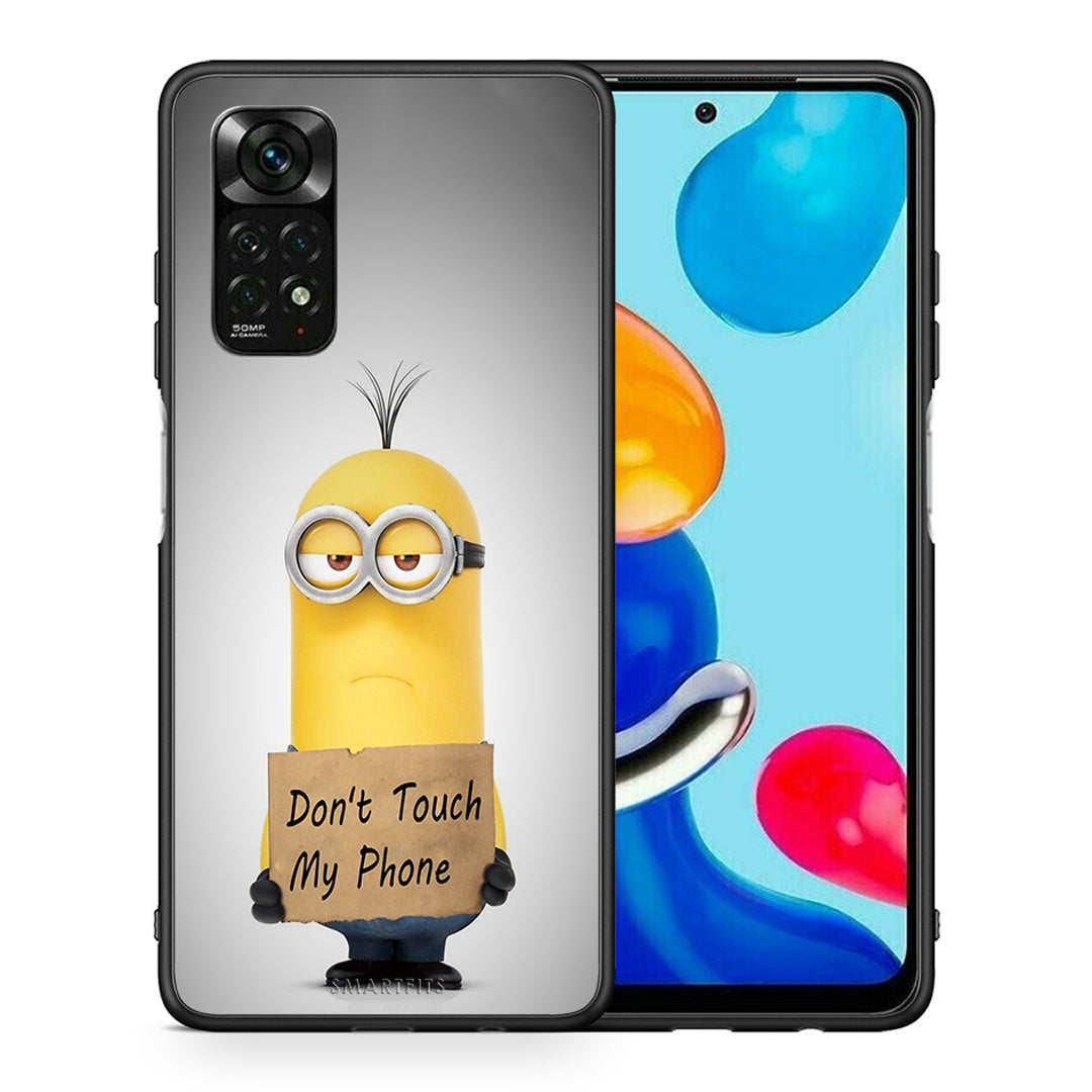 Θήκη Xiaomi Redmi Note 11 Pro 5G Minion Text από τη Smartfits με σχέδιο στο πίσω μέρος και μαύρο περίβλημα | Xiaomi Redmi Note 11 Pro 5G Minion Text case with colorful back and black bezels