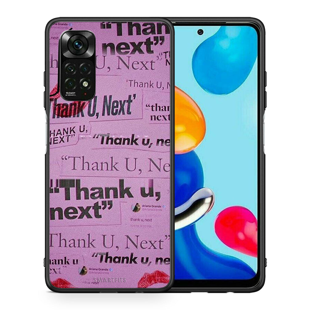 Θήκη Αγίου Βαλεντίνου Xiaomi Redmi Note 12 Pro 4G Thank You Next από τη Smartfits με σχέδιο στο πίσω μέρος και μαύρο περίβλημα | Xiaomi Redmi Note 12 Pro 4G Thank You Next case with colorful back and black bezels