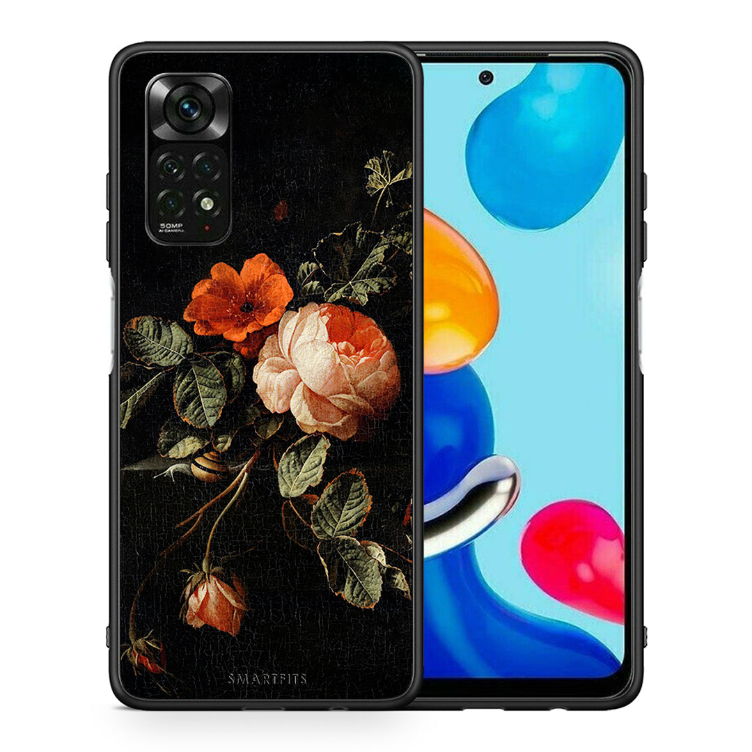 Θήκη Xiaomi Redmi Note 11 Pro 5G Vintage Roses από τη Smartfits με σχέδιο στο πίσω μέρος και μαύρο περίβλημα | Xiaomi Redmi Note 11 Pro 5G Vintage Roses case with colorful back and black bezels