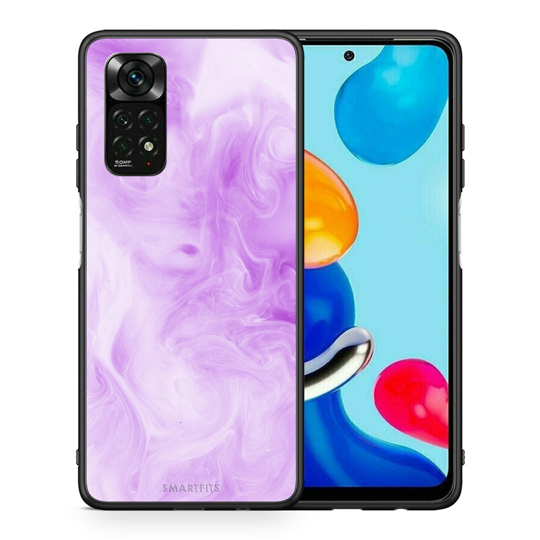 Θήκη Xiaomi Redmi Note 11 Pro 5G Watercolor Lavender από τη Smartfits με σχέδιο στο πίσω μέρος και μαύρο περίβλημα | Xiaomi Redmi Note 11 Pro 5G Watercolor Lavender case with colorful back and black bezels