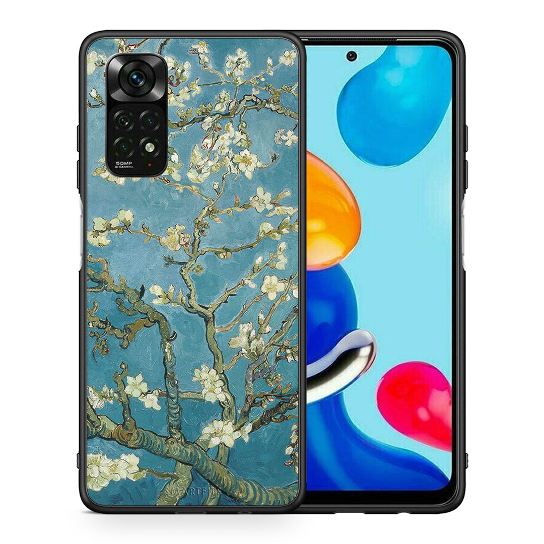 Θήκη Xiaomi Redmi Note 12 Pro 4G White Blossoms από τη Smartfits με σχέδιο στο πίσω μέρος και μαύρο περίβλημα | Xiaomi Redmi Note 12 Pro 4G White Blossoms case with colorful back and black bezels