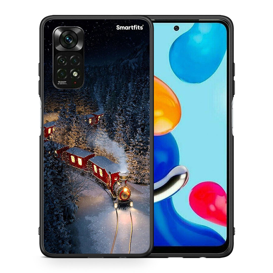 Θήκη Xiaomi Redmi Note 11 Pro 5G Xmas Train από τη Smartfits με σχέδιο στο πίσω μέρος και μαύρο περίβλημα | Xiaomi Redmi Note 11 Pro 5G Xmas Train case with colorful back and black bezels