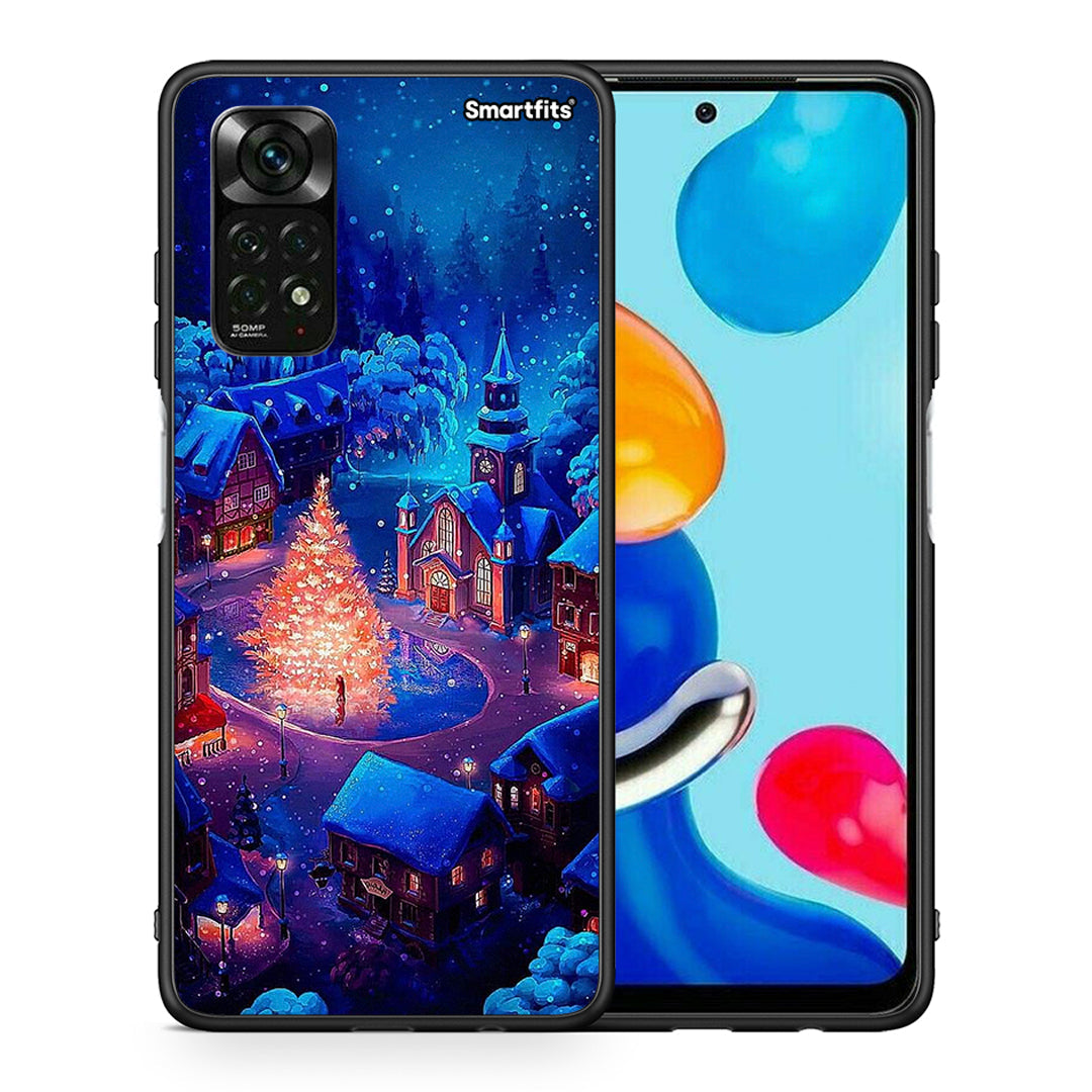 Θήκη Xiaomi Redmi Note 11 Pro 5G Xmas Village από τη Smartfits με σχέδιο στο πίσω μέρος και μαύρο περίβλημα | Xiaomi Redmi Note 11 Pro 5G Xmas Village case with colorful back and black bezels