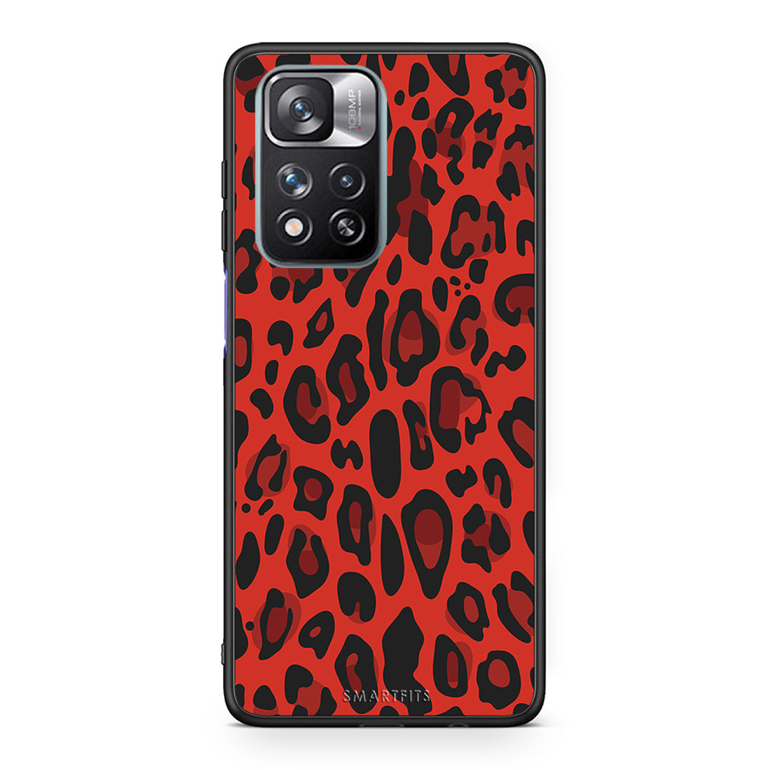 4 - Xiaomi Redmi Note 11 Pro/11 Pro+ Red Leopard Animal case, cover, bumper