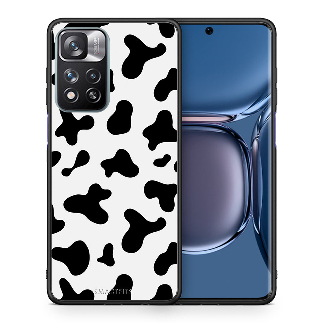 Θήκη Xiaomi Redmi Note 11 Pro/11 Pro+ Cow Print από τη Smartfits με σχέδιο στο πίσω μέρος και μαύρο περίβλημα | Xiaomi Redmi Note 11 Pro/11 Pro+ Cow Print case with colorful back and black bezels