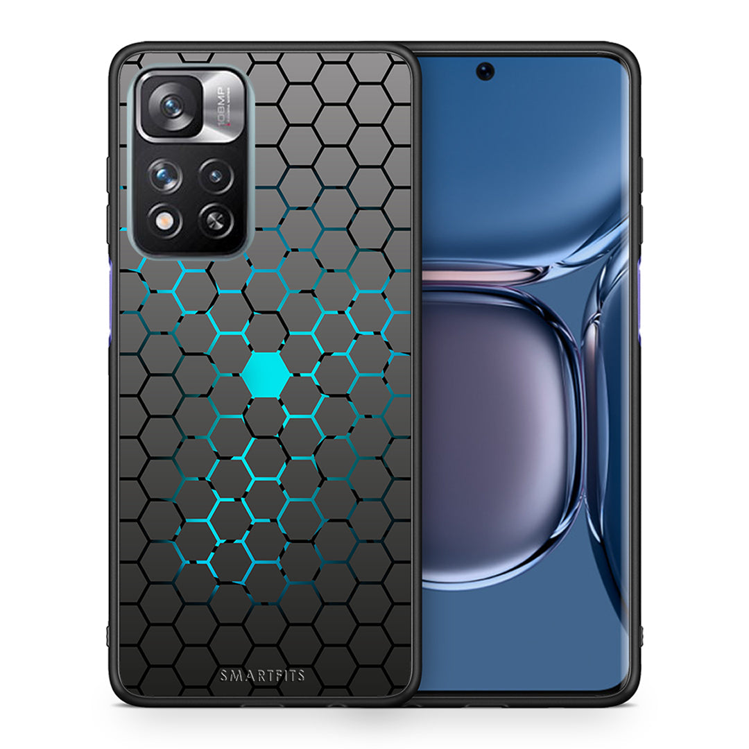 Θήκη Xiaomi Redmi Note 11 Pro/11 Pro+ Hexagonal Geometric από τη Smartfits με σχέδιο στο πίσω μέρος και μαύρο περίβλημα | Xiaomi Redmi Note 11 Pro/11 Pro+ Hexagonal Geometric case with colorful back and black bezels