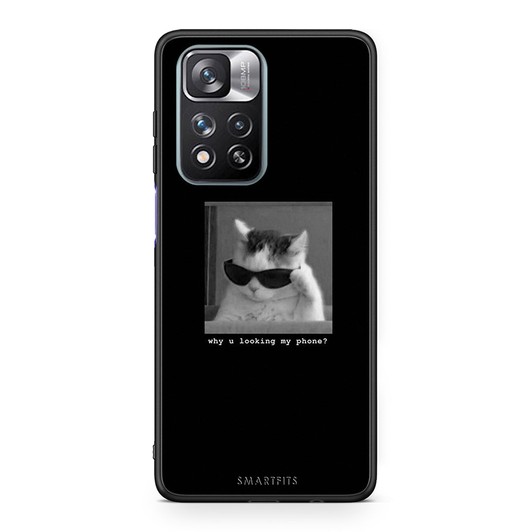 Xiaomi Redmi Note 11 Pro/11 Pro+ Meme Cat θήκη από τη Smartfits με σχέδιο στο πίσω μέρος και μαύρο περίβλημα | Smartphone case with colorful back and black bezels by Smartfits