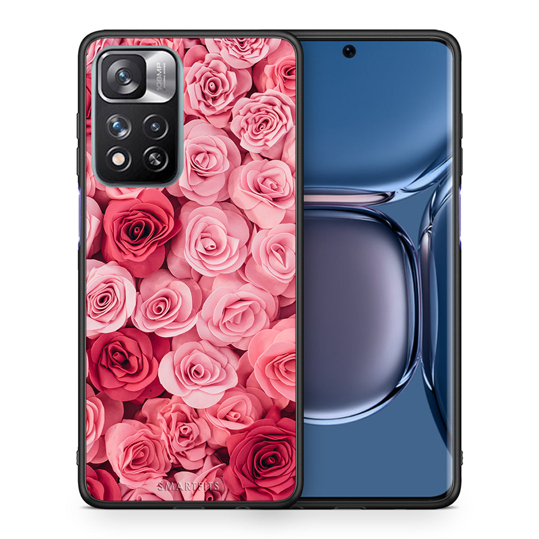 Θήκη Xiaomi Redmi Note 11 Pro/11 Pro+ RoseGarden Valentine από τη Smartfits με σχέδιο στο πίσω μέρος και μαύρο περίβλημα | Xiaomi Redmi Note 11 Pro/11 Pro+ RoseGarden Valentine case with colorful back and black bezels