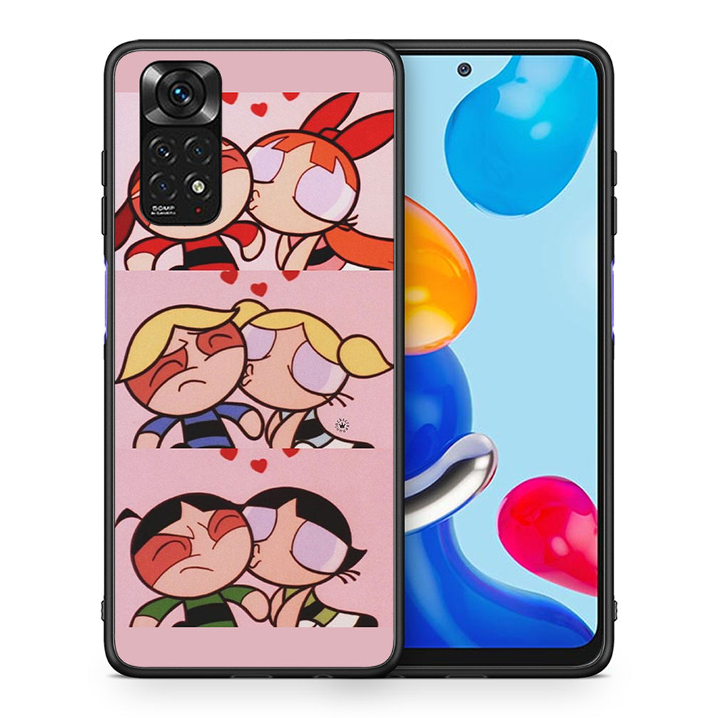 Θήκη Αγίου Βαλεντίνου Xiaomi Redmi Note 11 Puff Love από τη Smartfits με σχέδιο στο πίσω μέρος και μαύρο περίβλημα | Xiaomi Redmi Note 11 Puff Love case with colorful back and black bezels