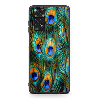 Thumbnail for Xiaomi Redmi Note 11 Real Peacock Feathers θήκη από τη Smartfits με σχέδιο στο πίσω μέρος και μαύρο περίβλημα | Smartphone case with colorful back and black bezels by Smartfits