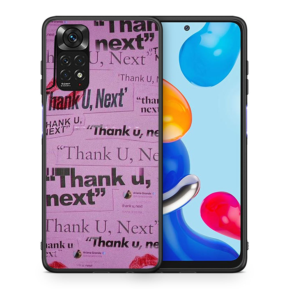 Θήκη Αγίου Βαλεντίνου Xiaomi Redmi Note 11 Thank You Next από τη Smartfits με σχέδιο στο πίσω μέρος και μαύρο περίβλημα | Xiaomi Redmi Note 11 Thank You Next case with colorful back and black bezels