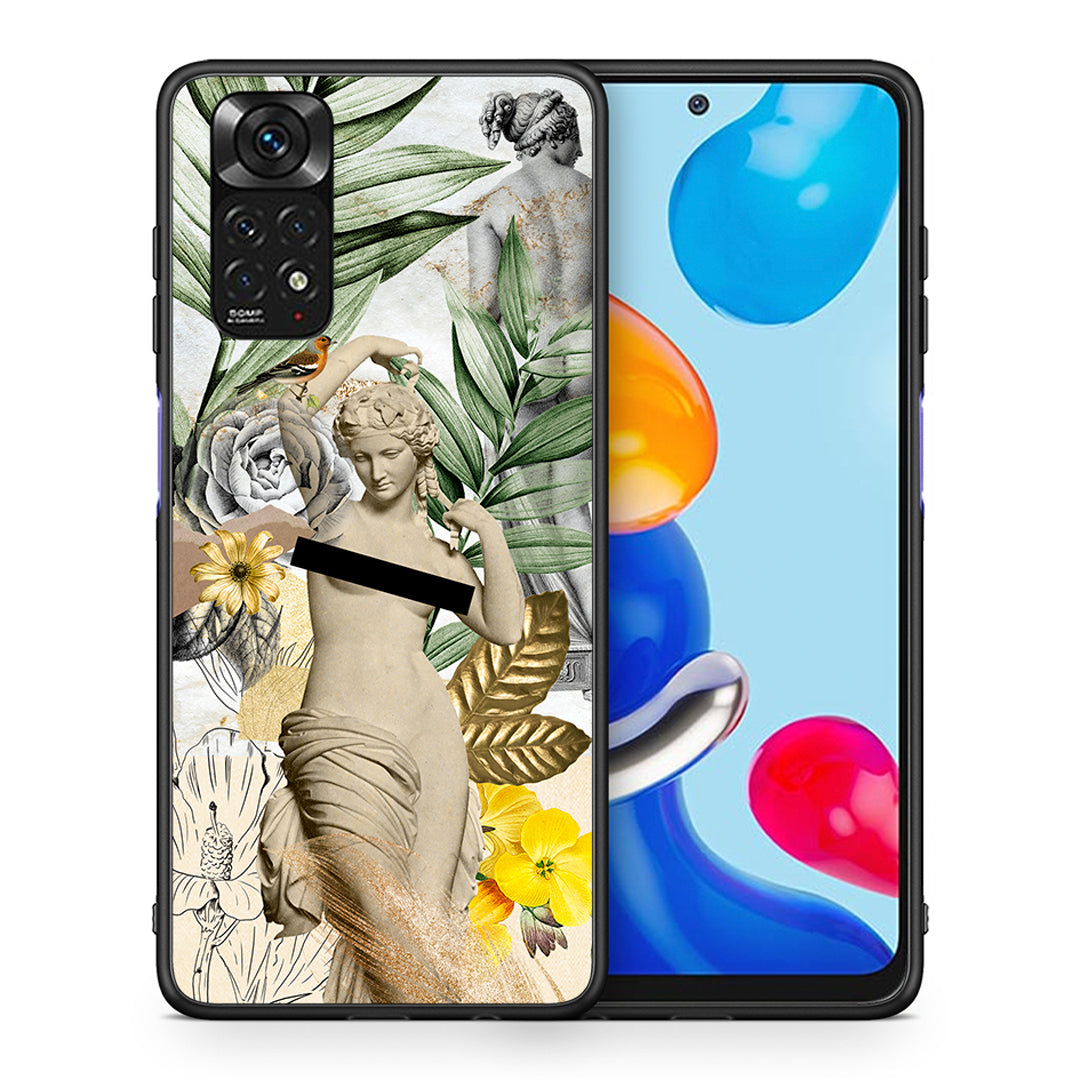 Θήκη Xiaomi Redmi Note 11 Woman Statue από τη Smartfits με σχέδιο στο πίσω μέρος και μαύρο περίβλημα | Xiaomi Redmi Note 11 Woman Statue case with colorful back and black bezels