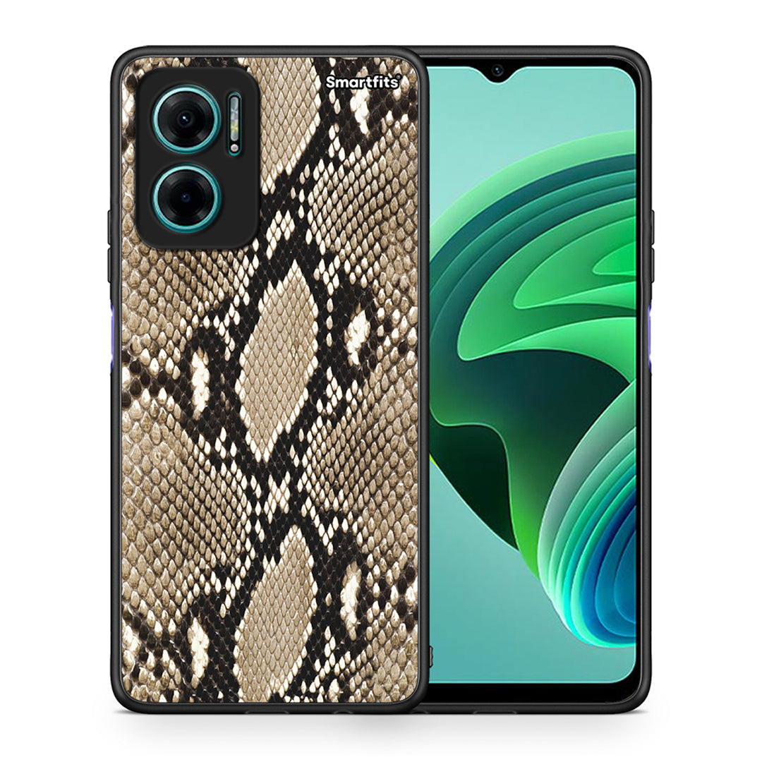 Θήκη Xiaomi Redmi Note 11E Fashion Snake Animal από τη Smartfits με σχέδιο στο πίσω μέρος και μαύρο περίβλημα | Xiaomi Redmi Note 11E Fashion Snake Animal case with colorful back and black bezels