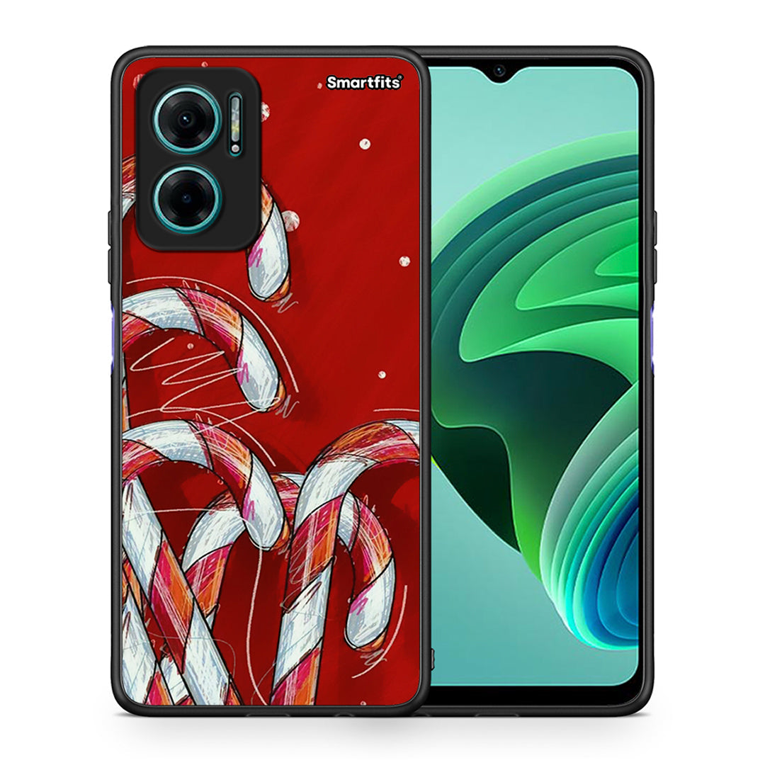 Θήκη Xiaomi Redmi Note 11E Candy Cane από τη Smartfits με σχέδιο στο πίσω μέρος και μαύρο περίβλημα | Xiaomi Redmi Note 11E Candy Cane case with colorful back and black bezels