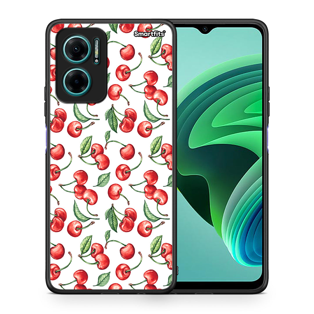 Θήκη Xiaomi Redmi Note 11E Cherry Summer από τη Smartfits με σχέδιο στο πίσω μέρος και μαύρο περίβλημα | Xiaomi Redmi Note 11E Cherry Summer case with colorful back and black bezels