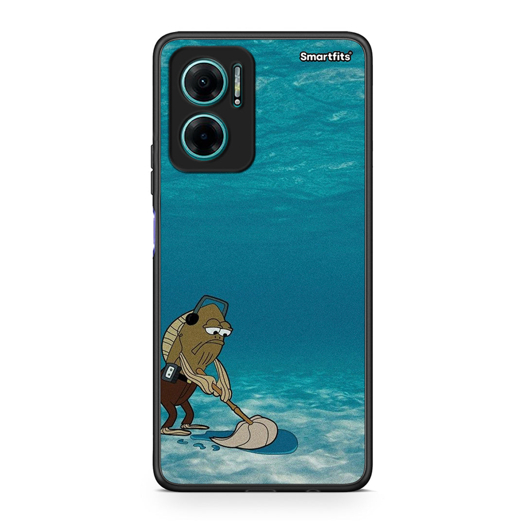 Xiaomi Redmi Note 11E Clean The Ocean Θήκη από τη Smartfits με σχέδιο στο πίσω μέρος και μαύρο περίβλημα | Smartphone case with colorful back and black bezels by Smartfits