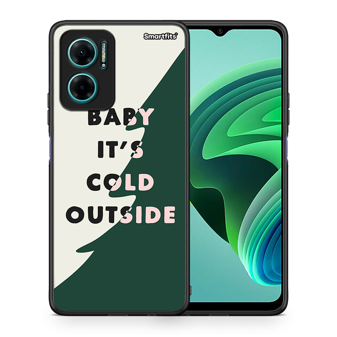 Θήκη Xiaomi Redmi Note 11E Cold Outside από τη Smartfits με σχέδιο στο πίσω μέρος και μαύρο περίβλημα | Xiaomi Redmi Note 11E Cold Outside case with colorful back and black bezels