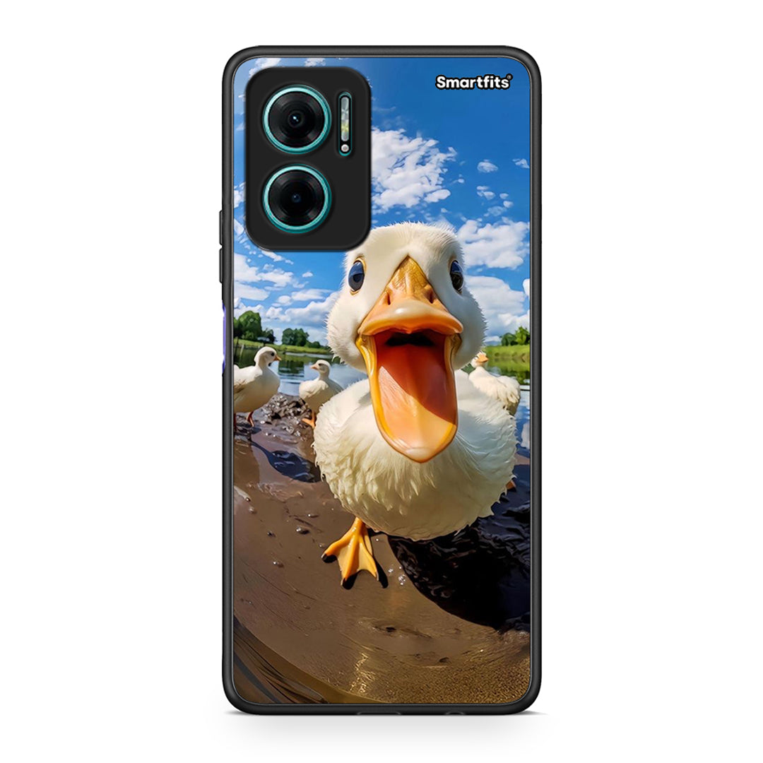 Xiaomi Redmi Note 11E Duck Face θήκη από τη Smartfits με σχέδιο στο πίσω μέρος και μαύρο περίβλημα | Smartphone case with colorful back and black bezels by Smartfits