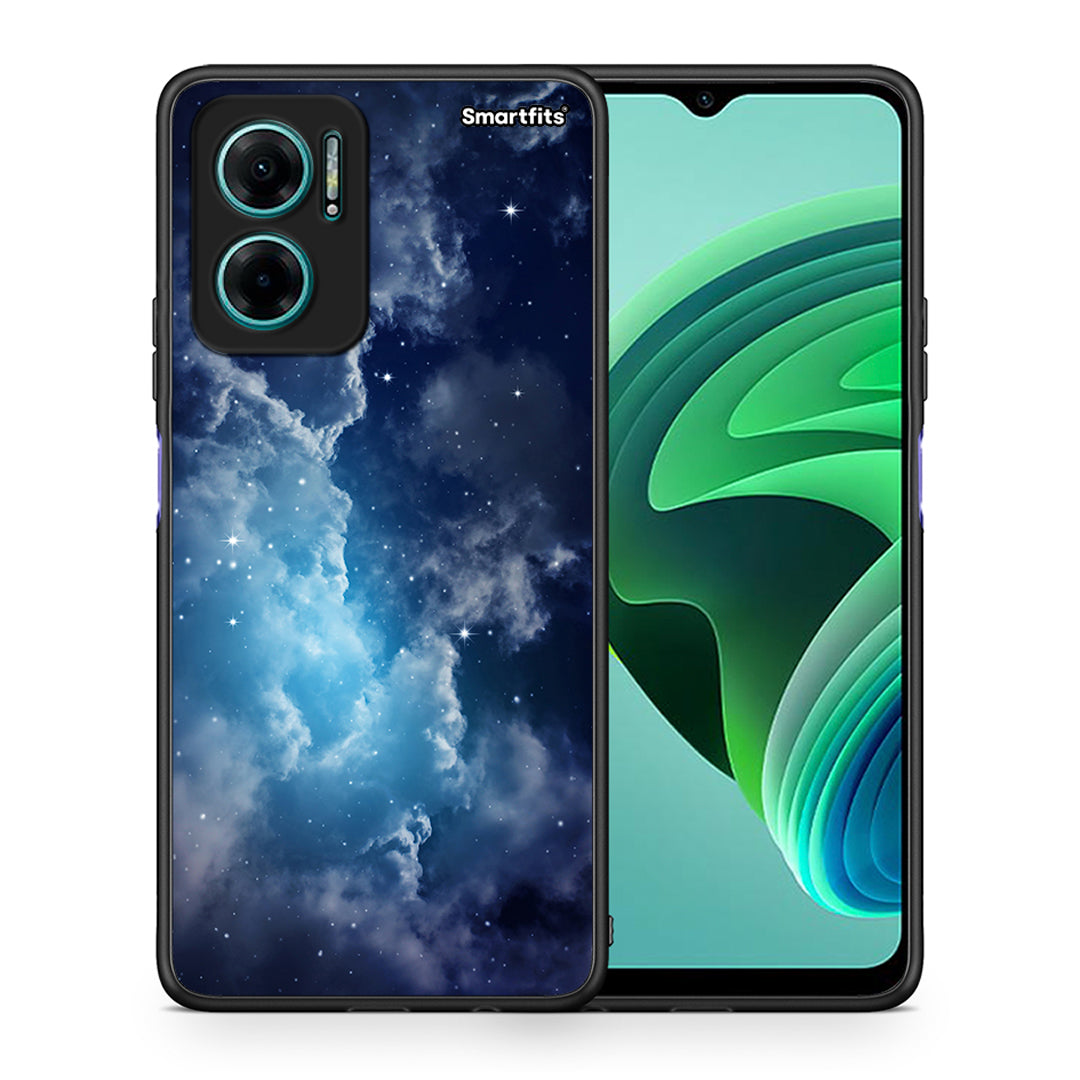 Θήκη Xiaomi Redmi Note 11E Blue Sky Galaxy από τη Smartfits με σχέδιο στο πίσω μέρος και μαύρο περίβλημα | Xiaomi Redmi Note 11E Blue Sky Galaxy case with colorful back and black bezels