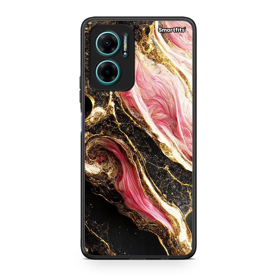 Xiaomi Redmi Note 11E Glamorous Pink Marble θήκη από τη Smartfits με σχέδιο στο πίσω μέρος και μαύρο περίβλημα | Smartphone case with colorful back and black bezels by Smartfits