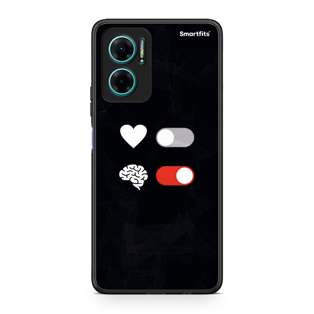 Xiaomi Redmi Note 11E Heart Vs Brain Θήκη Αγίου Βαλεντίνου από τη Smartfits με σχέδιο στο πίσω μέρος και μαύρο περίβλημα | Smartphone case with colorful back and black bezels by Smartfits