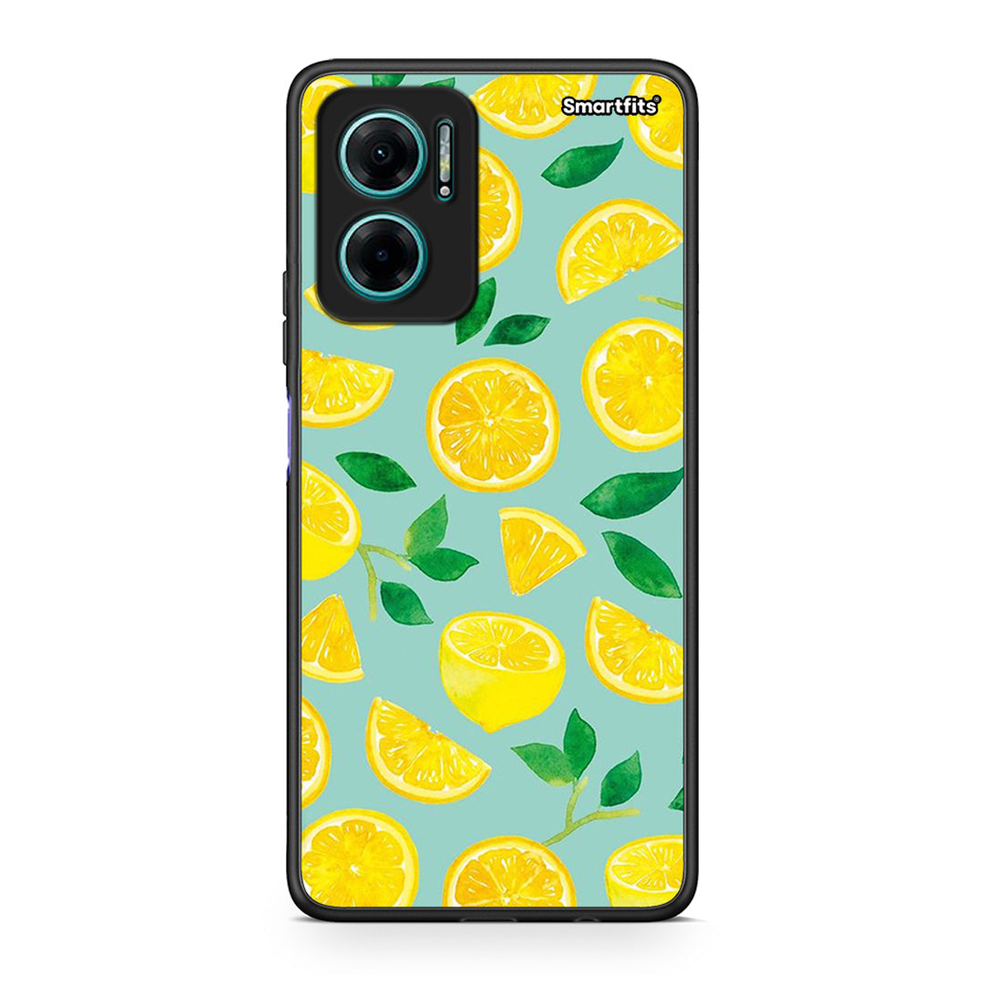 Xiaomi Redmi Note 11E Lemons θήκη από τη Smartfits με σχέδιο στο πίσω μέρος και μαύρο περίβλημα | Smartphone case with colorful back and black bezels by Smartfits