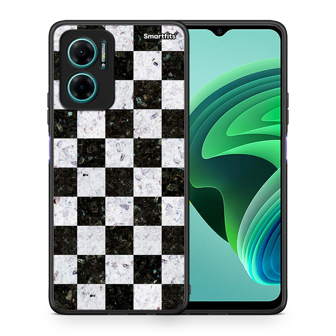 Θήκη Xiaomi Redmi Note 11E Square Geometric Marble από τη Smartfits με σχέδιο στο πίσω μέρος και μαύρο περίβλημα | Xiaomi Redmi Note 11E Square Geometric Marble case with colorful back and black bezels