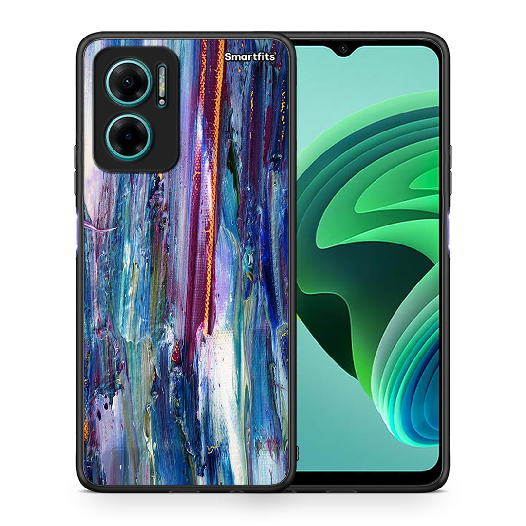 Θήκη Xiaomi Redmi Note 11E Winter Paint από τη Smartfits με σχέδιο στο πίσω μέρος και μαύρο περίβλημα | Xiaomi Redmi Note 11E Winter Paint case with colorful back and black bezels