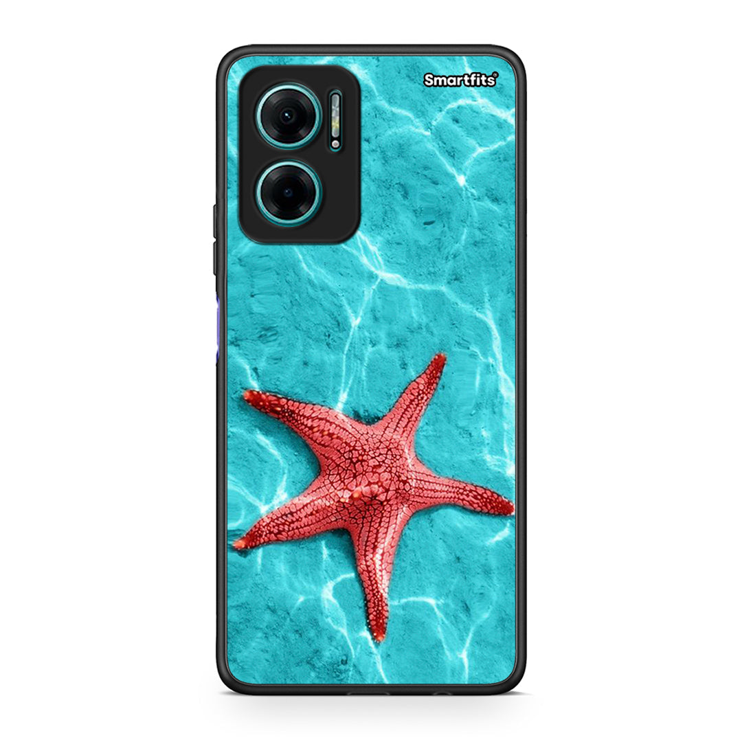 Xiaomi Redmi Note 11E Red Starfish Θήκη από τη Smartfits με σχέδιο στο πίσω μέρος και μαύρο περίβλημα | Smartphone case with colorful back and black bezels by Smartfits