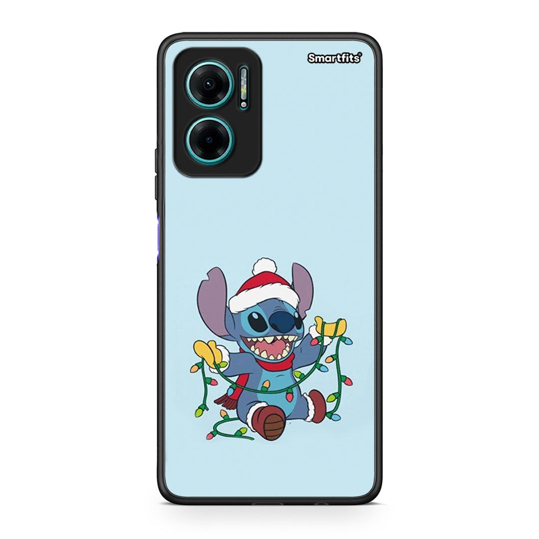 Xiaomi Redmi Note 11E Santa Stich θήκη από τη Smartfits με σχέδιο στο πίσω μέρος και μαύρο περίβλημα | Smartphone case with colorful back and black bezels by Smartfits