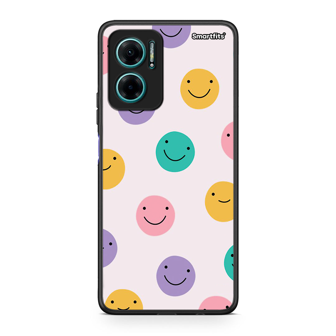 Xiaomi Redmi Note 11E Smiley Faces θήκη από τη Smartfits με σχέδιο στο πίσω μέρος και μαύρο περίβλημα | Smartphone case with colorful back and black bezels by Smartfits