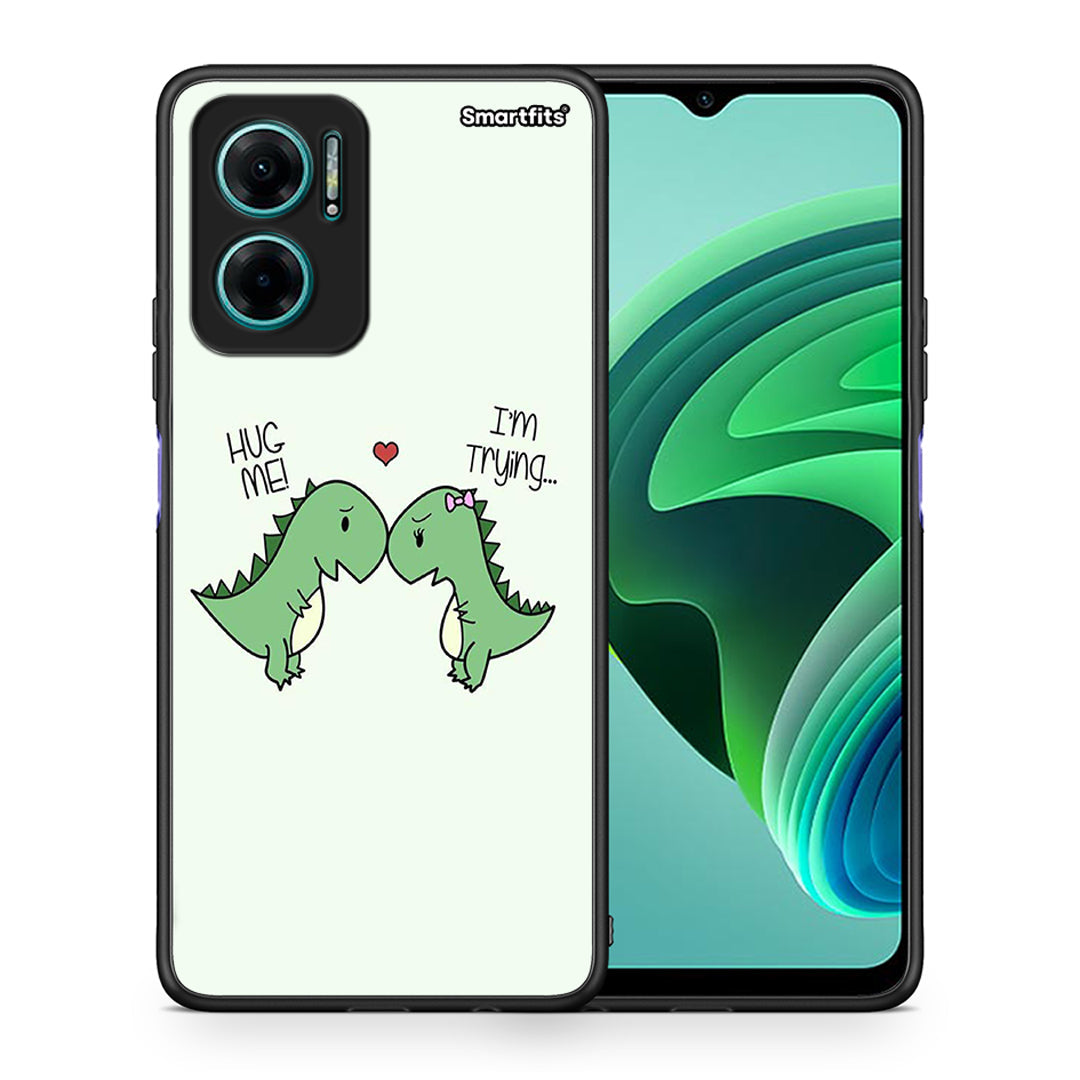 Θήκη Xiaomi Redmi Note 11E Rex Valentine από τη Smartfits με σχέδιο στο πίσω μέρος και μαύρο περίβλημα | Xiaomi Redmi Note 11E Rex Valentine case with colorful back and black bezels