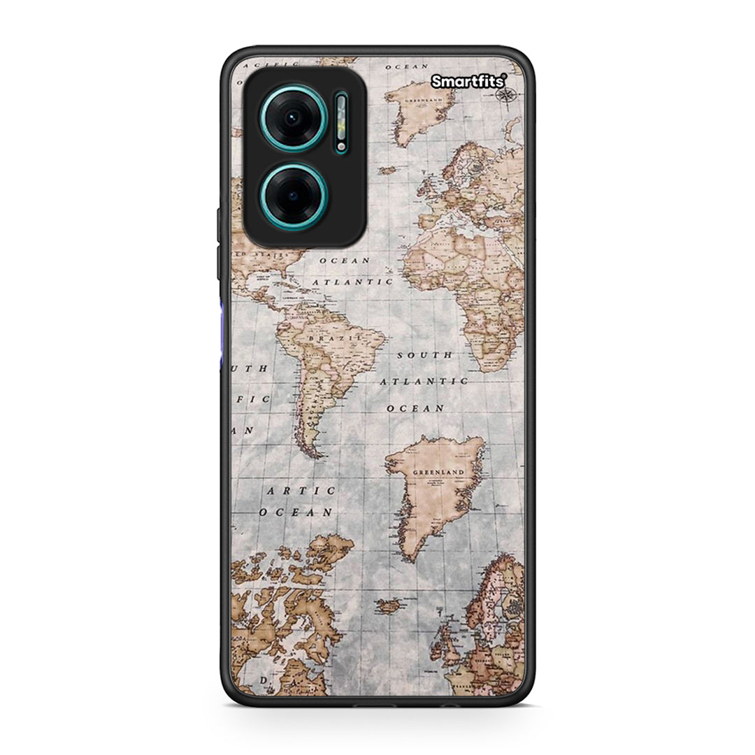 Xiaomi Redmi Note 11E World Map Θήκη από τη Smartfits με σχέδιο στο πίσω μέρος και μαύρο περίβλημα | Smartphone case with colorful back and black bezels by Smartfits