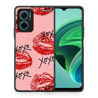 Thumbnail for Θήκη Xiaomi Redmi Note 11E XOXO Lips από τη Smartfits με σχέδιο στο πίσω μέρος και μαύρο περίβλημα | Xiaomi Redmi Note 11E XOXO Lips case with colorful back and black bezels