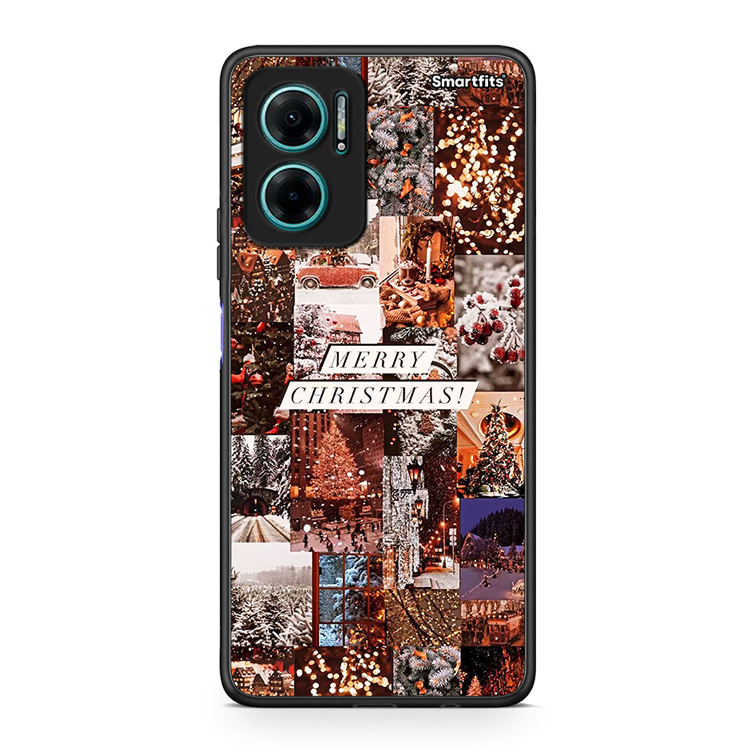 Xiaomi Redmi Note 11E Xmas Collage θήκη από τη Smartfits με σχέδιο στο πίσω μέρος και μαύρο περίβλημα | Smartphone case with colorful back and black bezels by Smartfits