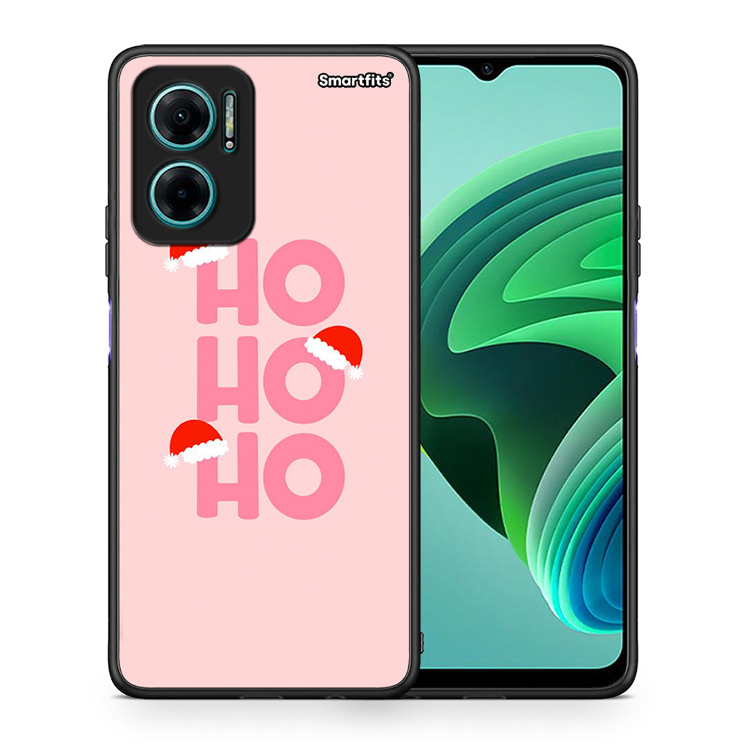 Θήκη Xiaomi Redmi Note 11E Xmas Ho Ho Ho από τη Smartfits με σχέδιο στο πίσω μέρος και μαύρο περίβλημα | Xiaomi Redmi Note 11E Xmas Ho Ho Ho case with colorful back and black bezels